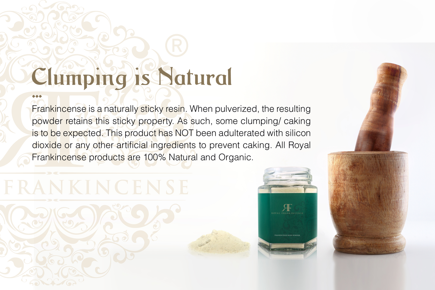 Organic Royal Frankincense Green Hojari/Hojary Frankincense Resin Powder from Oman (Boswellia Sacra)